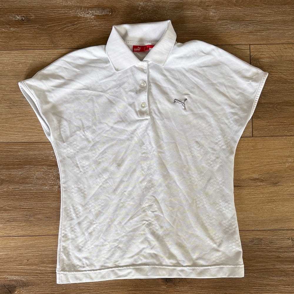 Puma White Polo with Subtle Embroidered Logo